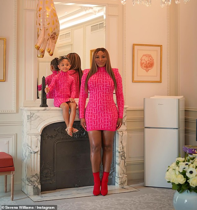 Serena Williams and her daughter were stunning in matching pink Balmain ...